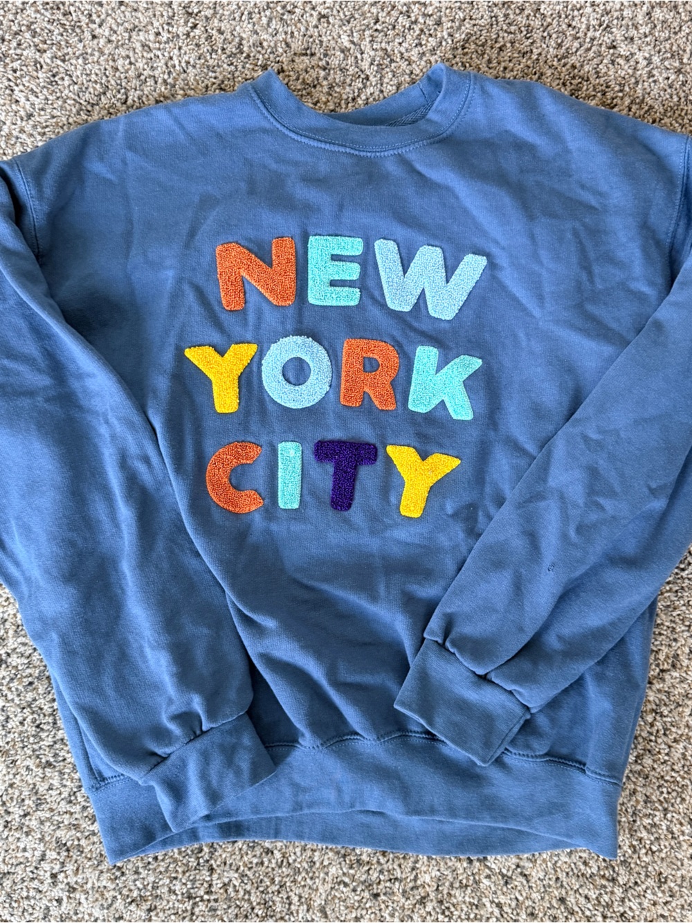 XL Blue New York City Popular Women's Pullover Sweatshirt